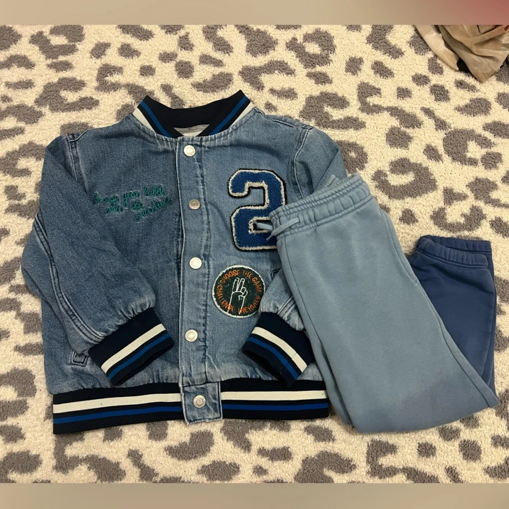 ZARA BOYS TWO TONE DENIM JACKET AND OMBRÉ PANT BUNDLE